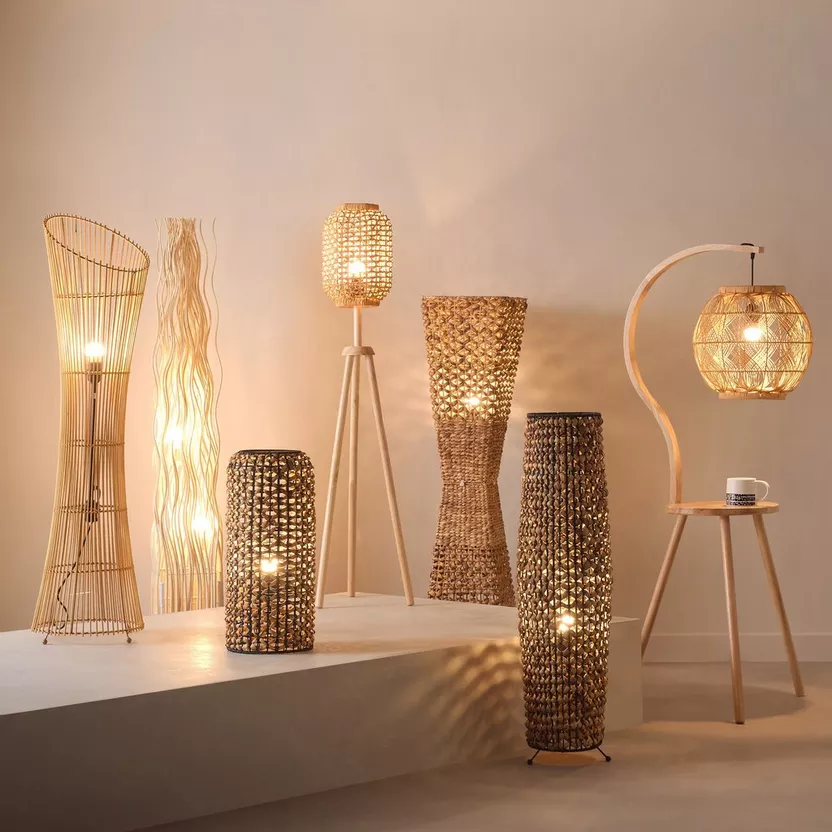 wicker floor lamp